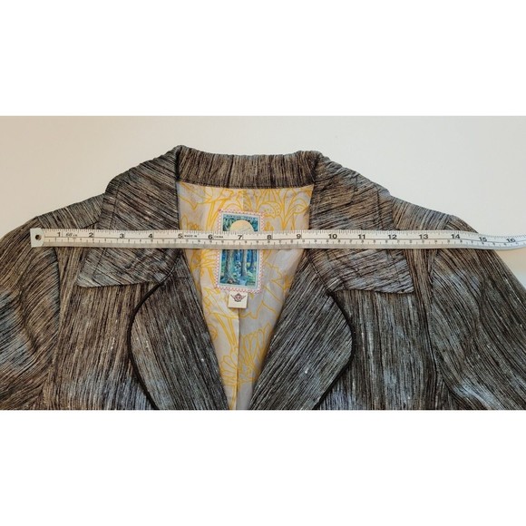 Anthropologie BURNING TORCH Women's Metallic Raw Silk Beaded Duster/Jacket P/SML - Picture 9 of 12